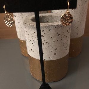 Gold color disc earrings